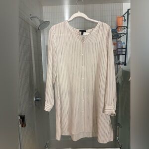 Eileen fisher 100% silk tunic button up